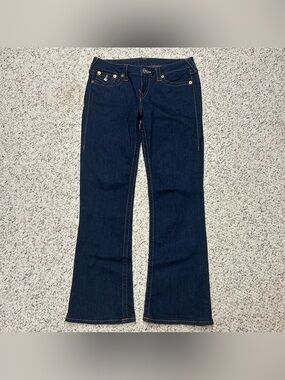 True Religion Becky Bootcut Jeans Womens 29 Blue Med Wash Low Rise Stretch 32x30